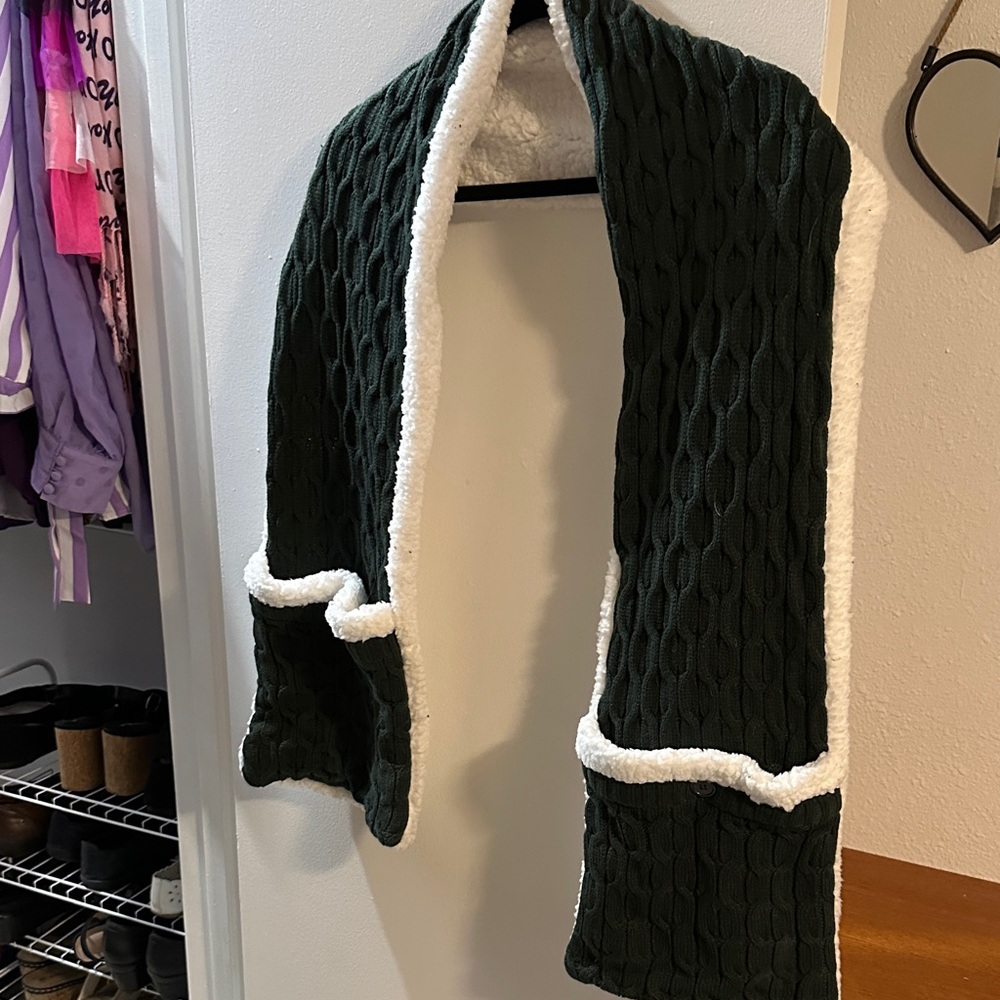 Cozy Green and White Women's Sweater